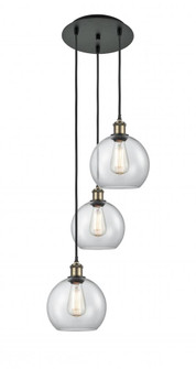 Athens - 3 Light - 15 inch - Black Antique Brass - Cord Hung - Multi Pendant (3442|113B-3P-BAB-G122-8)