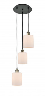 Cobbleskill - 3 Light - 12 inch - Black Antique Brass - Cord Hung - Multi Pendant (3442|113B-3P-BAB-G111)