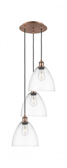 Bristol - 3 Light - 16 inch - Antique Copper - Cord Hung - Multi Pendant (3442|113B-3P-AC-GBD-92)