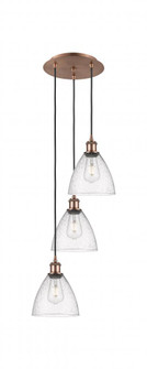 Bristol - 3 Light - 14 inch - Antique Copper - Cord Hung - Multi Pendant (3442|113B-3P-AC-GBD-754)