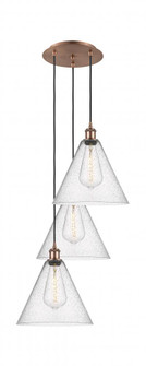 Berkshire - 3 Light - 19 inch - Antique Copper - Cord Hung - Multi Pendant (3442|113B-3P-AC-GBC-124)