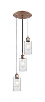 Clymer - 3 Light - 10 inch - Antique Copper - Cord Hung - Multi Pendant (3442|113B-3P-AC-G804)