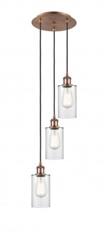 Clymer - 3 Light - 10 inch - Antique Copper - Cord Hung - Multi Pendant (3442|113B-3P-AC-G802)