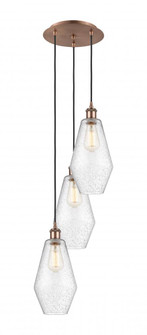 Cindyrella - 3 Light - 14 inch - Antique Copper - Cord Hung - Multi Pendant (3442|113B-3P-AC-G654-7)