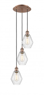 Cindyrella - 3 Light - 13 inch - Antique Copper - Cord Hung - Multi Pendant (3442|113B-3P-AC-G654-6)