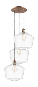 Cindyrella - 3 Light - 19 inch - Antique Copper - Cord Hung - Multi Pendant (3442|113B-3P-AC-G652-12)