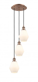 Cindyrella - 3 Light - 13 inch - Antique Copper - Cord Hung - Multi Pendant (3442|113B-3P-AC-G651-6)