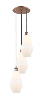 Cindyrella - 3 Light - 14 inch - Antique Copper - Cord Hung - Multi Pendant (3442|113B-3P-AC-G651-7)