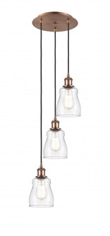 Ellery - 3 Light - 12 inch - Antique Copper - Cord Hung - Multi Pendant (3442|113B-3P-AC-G392)