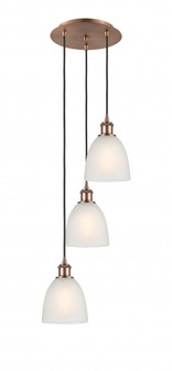 Castile - 3 Light - 13 inch - Antique Copper - Cord Hung - Multi Pendant (3442|113B-3P-AC-G381)