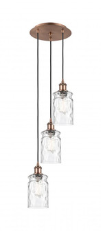 Candor - 3 Light - 11 inch - Antique Copper - Cord Hung - Multi Pendant (3442|113B-3P-AC-G352)