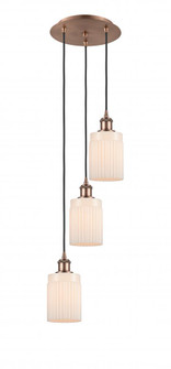 Hadley - 3 Light - 11 inch - Antique Copper - Cord Hung - Multi Pendant (3442|113B-3P-AC-G341)