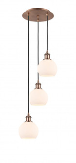 Athens - 3 Light - 12 inch - Antique Copper - Cord Hung - Multi Pendant (3442|113B-3P-AC-G121-6)