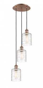 Cobbleskill - 3 Light - 12 inch - Antique Copper - Cord Hung - Multi Pendant (3442|113B-3P-AC-G1113)