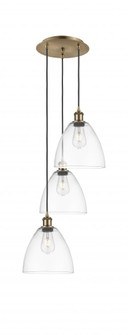 Bristol - 3 Light - 16 inch - Antique Brass - Cord Hung - Multi Pendant (3442|113B-3P-AB-GBD-92)