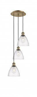 Bristol - 3 Light - 14 inch - Antique Brass - Cord Hung - Multi Pendant (3442|113B-3P-AB-GBD-754)
