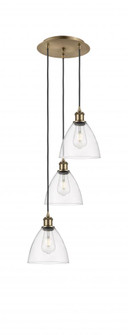 Bristol - 3 Light - 14 inch - Antique Brass - Cord Hung - Multi Pendant (3442|113B-3P-AB-GBD-752)