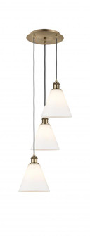 Berkshire - 3 Light - 15 inch - Antique Brass - Cord Hung - Multi Pendant (3442|113B-3P-AB-GBC-81)