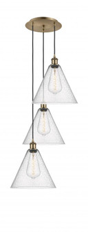 Berkshire - 3 Light - 19 inch - Antique Brass - Cord Hung - Multi Pendant (3442|113B-3P-AB-GBC-124)