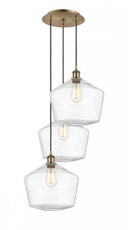 Cindyrella - 3 Light - 19 inch - Antique Brass - Cord Hung - Multi Pendant (3442|113B-3P-AB-G654-12)