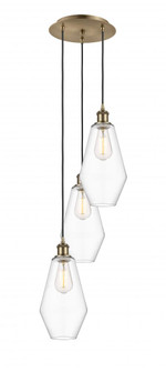 Cindyrella - 3 Light - 14 inch - Antique Brass - Cord Hung - Multi Pendant (3442|113B-3P-AB-G652-7)