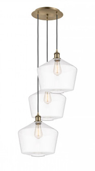 Cindyrella - 3 Light - 19 inch - Antique Brass - Cord Hung - Multi Pendant (3442|113B-3P-AB-G652-12)