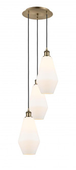 Cindyrella - 3 Light - 14 inch - Antique Brass - Cord Hung - Multi Pendant (3442|113B-3P-AB-G651-7)
