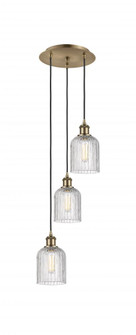 Bridal Veil - 3 Light - 12 inch - Antique Brass - Cord Hung - Multi Pendant (3442|113B-3P-AB-G559-5CL)