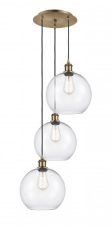 Athens - 3 Light - 17 inch - Antique Brass - Cord Hung - Multi Pendant (3442|113B-3P-AB-G122-10)