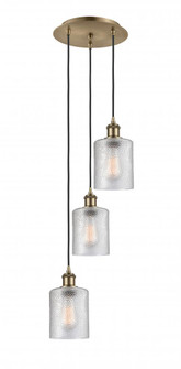 Cobbleskill - 3 Light - 12 inch - Antique Brass - Cord Hung - Multi Pendant (3442|113B-3P-AB-G112)