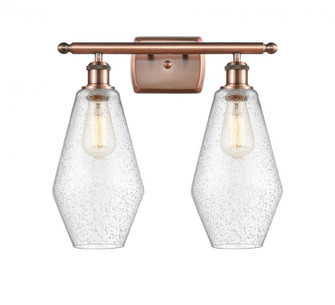 Cindyrella - 2 Light - 17 inch - Antique Copper - Bath Vanity Light (3442|516-2W-AC-G654-7)