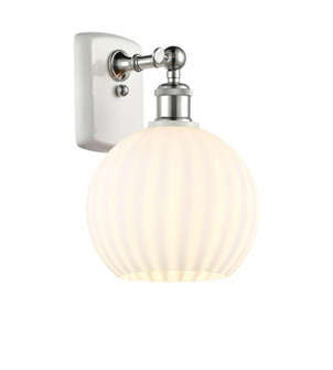 White Venetian - 1 Light - 8 inch - White Polished Chrome - Sconce (3442|516-1W-WPC-G1217-8WV)