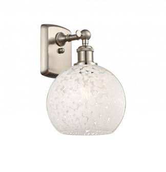 White Mouchette - 1 Light - 8 inch - Brushed Satin Nickel - Sconce (3442|516-1W-SN-G1216-8WM)