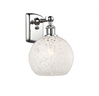 White Mouchette - 1 Light - 8 inch - Polished Chrome - Sconce (3442|516-1W-PC-G1216-8WM)