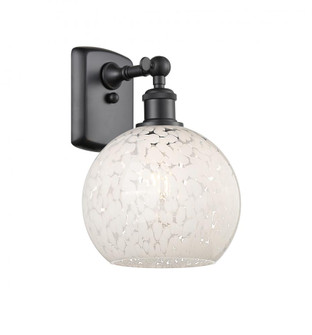 White Mouchette - 1 Light - 8 inch - Matte Black - Sconce (3442|516-1W-BK-G1216-8WM)