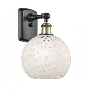 White Mouchette - 1 Light - 8 inch - Black Antique Brass - Sconce (3442|516-1W-BAB-G1216-8WM)