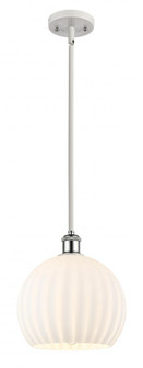 White Venetian - 1 Light - 10 inch - White Polished Chrome - Mini Pendant (3442|516-1S-WPC-G1217-10WV)