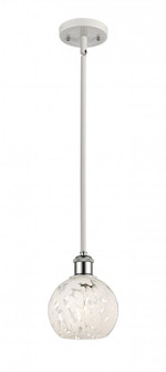 White Mouchette - 1 Light - 6 inch - White Polished Chrome - Mini Pendant (3442|516-1S-WPC-G1216-6WM)