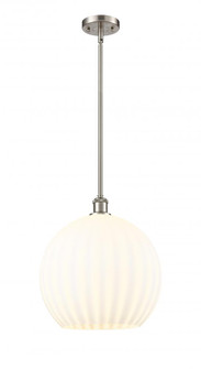 White Venetian - 1 Light - 14 inch - Brushed Satin Nickel - Pendant (3442|516-1S-SN-G1217-14WV)