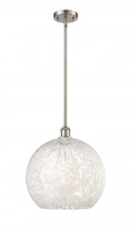 White Mouchette - 1 Light - 14 inch - Brushed Satin Nickel - Pendant (3442|516-1S-SN-G1216-14WM)