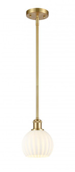 White Venetian - 1 Light - 6 inch - Satin Gold - Mini Pendant (3442|516-1S-SG-G1217-6WV)