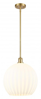 White Venetian - 1 Light - 14 inch - Satin Gold - Pendant (3442|516-1S-SG-G1217-14WV)