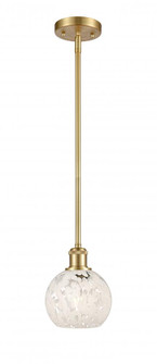 White Mouchette - 1 Light - 6 inch - Satin Gold - Mini Pendant (3442|516-1S-SG-G1216-6WM)