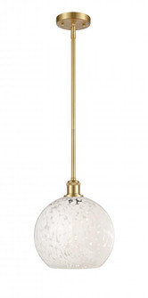 White Mouchette - 1 Light - 10 inch - Satin Gold - Mini Pendant (3442|516-1S-SG-G1216-10WM)