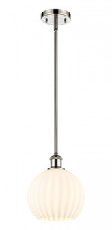 White Venetian - 1 Light - 8 inch - Polished Nickel - Mini Pendant (3442|516-1S-PN-G1217-8WV)