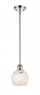 White Mouchette - 1 Light - 6 inch - Polished Nickel - Mini Pendant (3442|516-1S-PN-G1216-6WM)