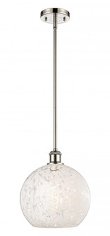 White Mouchette - 1 Light - 10 inch - Polished Nickel - Mini Pendant (3442|516-1S-PN-G1216-10WM)