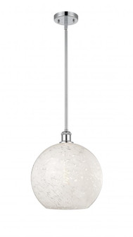 White Mouchette - 1 Light - 12 inch - Polished Chrome - Mini Pendant (3442|516-1S-PC-G1216-12WM)