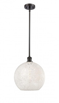 White Mouchette - 1 Light - 12 inch - Oil Rubbed Bronze - Mini Pendant (3442|516-1S-OB-G1216-12WM)