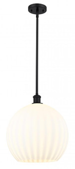White Venetian - 1 Light - 14 inch - Matte Black - Pendant (3442|516-1S-BK-G1217-14WV)